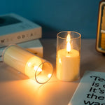 Led Flame Design Cylindrical Candle