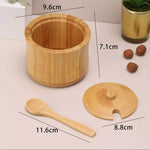 Natural bamboo sugar pot with matching lid and spoon for storing sugar, salt, spices and seasonings on kitchen counters and dining tables.bamboo sugar potbamboo sugar bowlsugar bowl with lid and spoonwooden sugar bowlbamboo sugar containerwooden spice containersugar storage containerbamboo salt containerbamboo kitchen storagebamboo sugar pot Pakistan