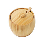 Natural bamboo sugar pot with matching lid and spoon for storing sugar, salt, spices and seasonings on kitchen counters and dining tables.bamboo sugar potbamboo sugar bowlsugar bowl with lid and spoonwooden sugar bowlbamboo sugar containerwooden spice containersugar storage containerbamboo salt containerbamboo kitchen storagebamboo sugar pot Pakistan