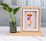 Nordic Double Sided Rotating Photo Frame with Flower Décor Tube - Home Hatch