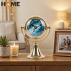 Ocean Themed Golden Table Clock – Decorative Metal Desk Clock