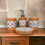 Orange Print Designed Bath Set - 4pcs