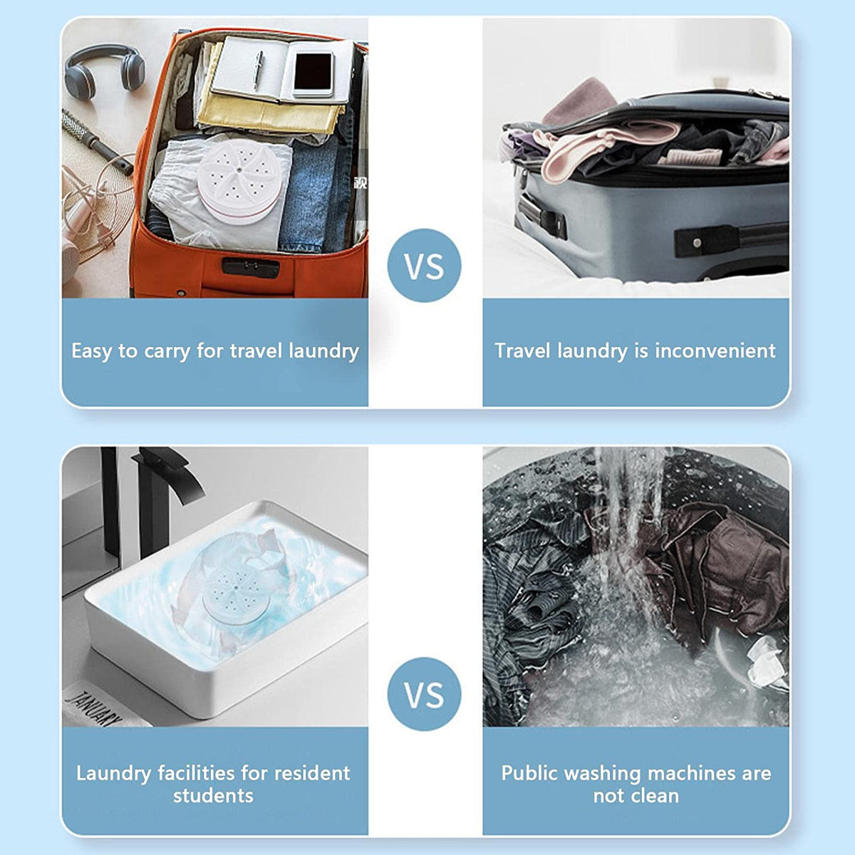 Portable USB Turbine Washing Machine | Travel Accessories | Gadgets - Home Hatch