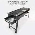 Portable & Fold-able BBQ Grill with Slide in Coal Tray