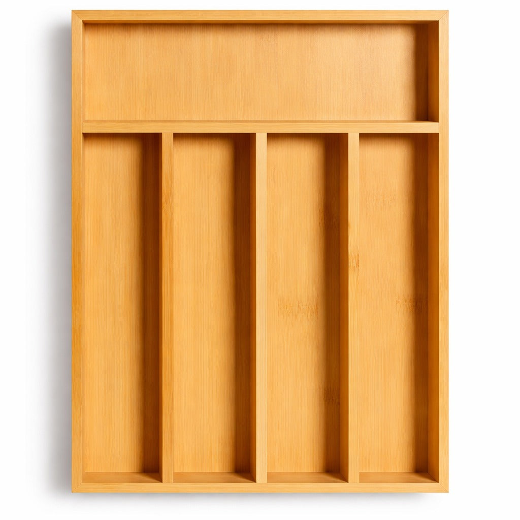 Premium bamboo cutlery organizer tray for kitchen drawer storage – Home Hatch Pakistan