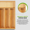Premium Bamboo Cutlery Organizer Tray – Kitchen Drawer Storage