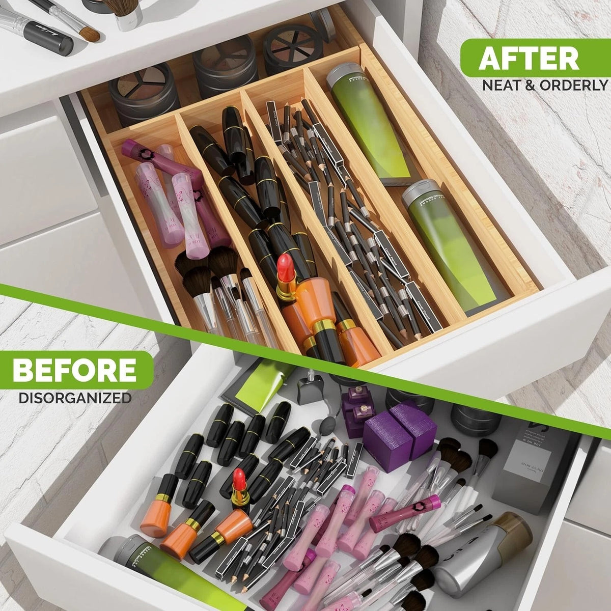 Premium bamboo cutlery organizer tray for kitchen drawer storage – Home Hatch Pakistan