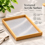 Premium textured acrylic serving tray for elegant food, beverage and home décor presentation