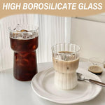 Ribbed High Borosilicate Glass Pakistan – Heat Resistant Transparent Drinkware for Coffee, Tea, Juices & Smoothies