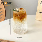Ripple Glass Cup – Textured Drinking Glass for Juice & Cocktails