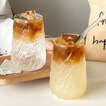 Ripple Glass Cup – Textured Drinking Glass for Juice & Cocktails