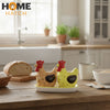 Rooster Design Ceramic Salt & Pepper Shaker Set with Tray