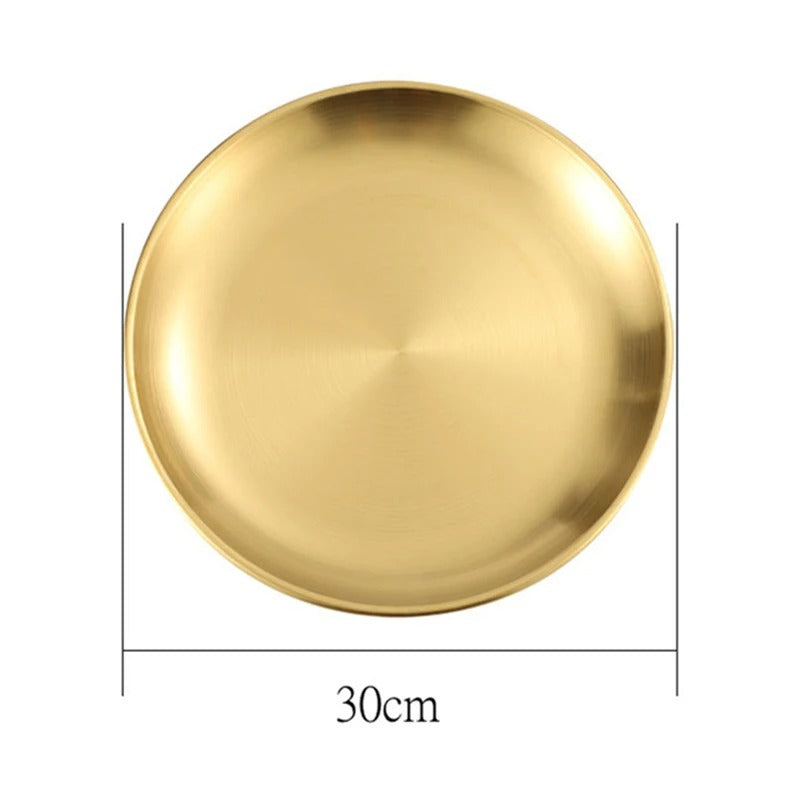 Steel Round Gold All Purpose Metal Plates