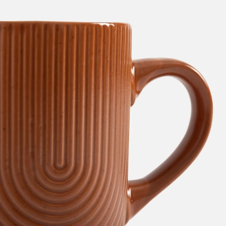 Rustic Arc Stoneware Mug – handmade ceramic coffee cup