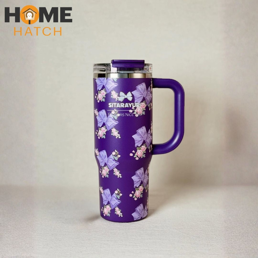 SITARAYURI tumbler 900 ml with lid, straw and handle – Home Hatch Pakistan