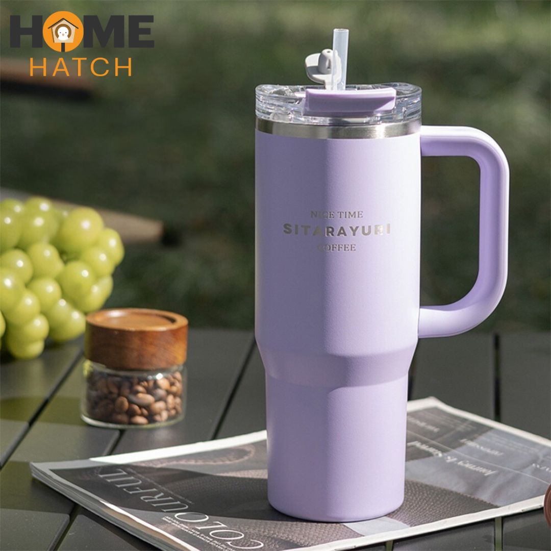 SITARAYURI tumbler 900 ml with lid, straw and handle and leafproof,tumbler with lid and straw Pakistan