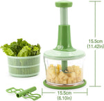 Salad Spinner & Chopper – Manual Vegetable Dryer, Fruit Basket & Salad Drainer with Bowl Strainer for Kitchen