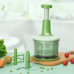 Salad Spinner & Chopper – Manual Vegetable Dryer, Fruit Basket & Salad Drainer with Bowl Strainer for Kitchen
