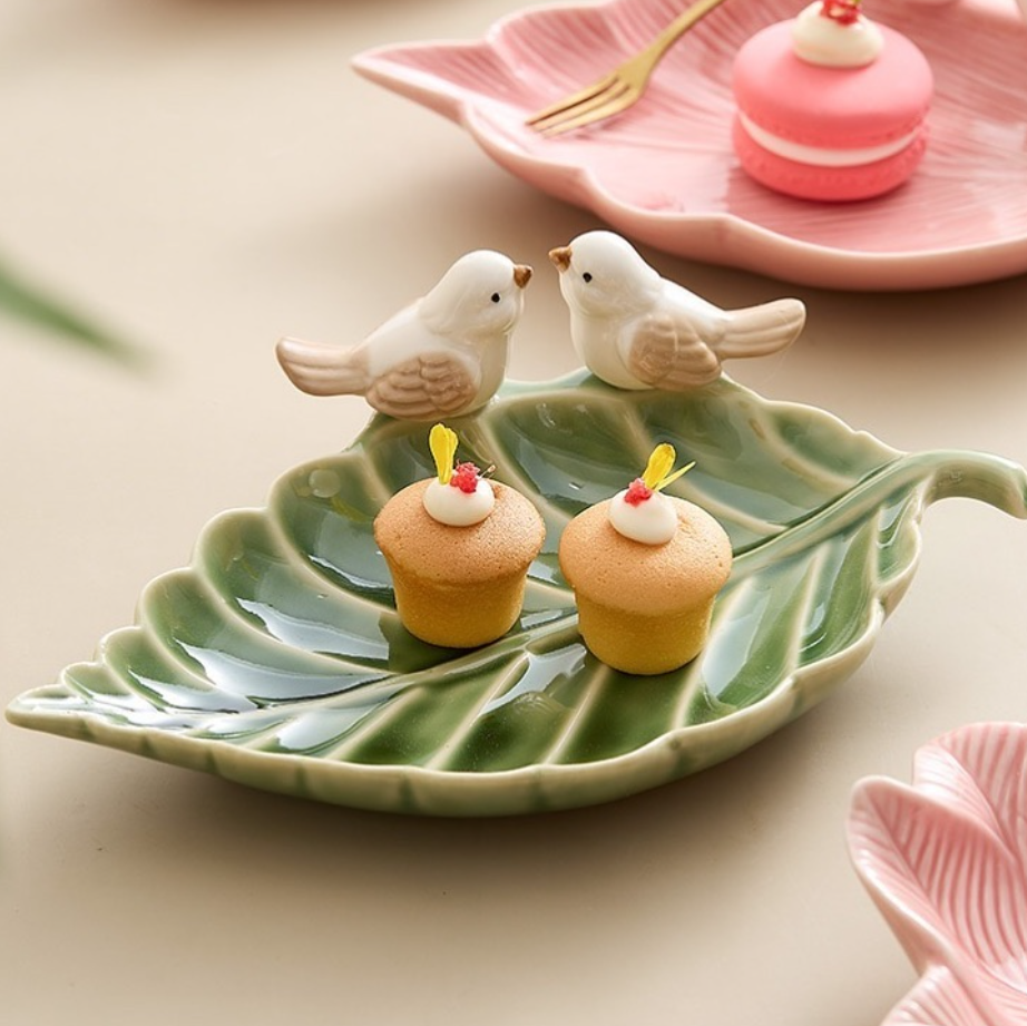 Birds on Leaf Porcelain Tray