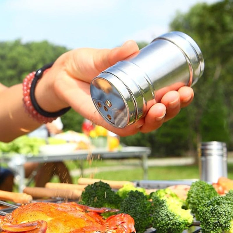 Stainless Steel Salt & Pepper Shaker Set of 2 | Kitchen & Dining Table Seasoning Set