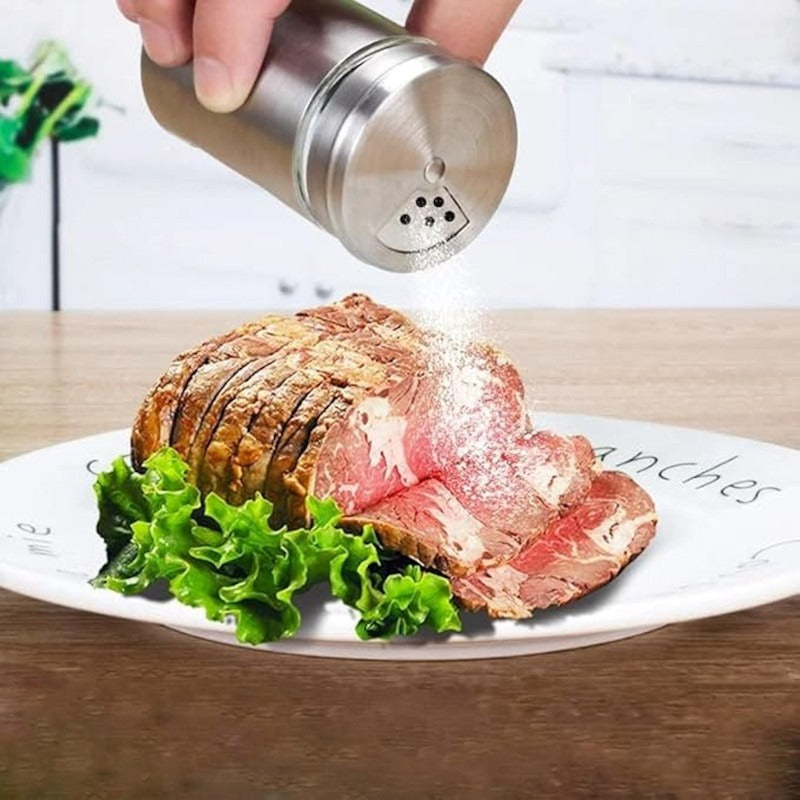 Stainless Steel Salt & Pepper Shaker Set of 2 | Kitchen & Dining Table Seasoning Set
