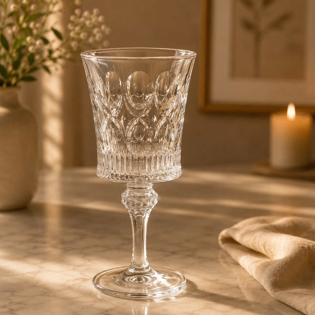 Set of 6 clear 280ml stemmed drinking glasses and premium goblets for serving water, juice, mocktails and cold beverages.stemmed drinking glasses280ml drinking glassesglass goblet set of 6premium glass gobletswater goblet setjuice drinking glassesmocktail glassesstemmed glass setclear drinking gobletsdrinking glasses set of 6