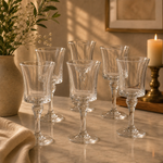 Set of 6 clear 280ml stemmed drinking glasses and premium goblets for serving water, juice, mocktails and cold beverages.stemmed drinking glasses280ml drinking glassesglass goblet set of 6premium glass gobletswater goblet setjuice drinking glassesmocktail glassesstemmed glass setclear drinking gobletsdrinking glasses set of 6