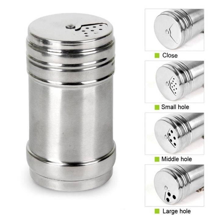 Stainless Steel Salt & Pepper Shaker Set of 2 | Kitchen & Dining Table Seasoning Set