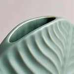 Nordic ceramic vasesleaf shaped ceramic vaseset of 3 ceramic vasesmodern decorative vasesribbed ceramic vaseflower vase setliving room decorative vaseceramic vase for home decormodern home decor vasedecorative vases Pakistan