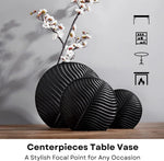 Nordic ceramic vasesleaf shaped ceramic vaseset of 3 ceramic vasesmodern decorative vasesribbed ceramic vaseflower vase setliving room decorative vaseceramic vase for home decormodern home decor vasedecorative vases Pakistan