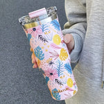 Sitarayuri Floral 40oz Stainless Steel 900ml Tumbler with Handle & Straw – Leakproof & Travel Friendly