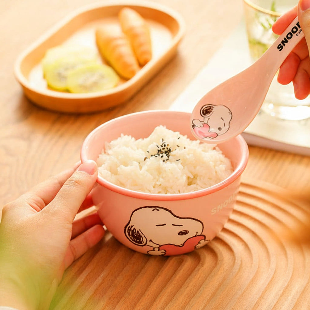 Snoopy ceramic bowl set 4 pieces premium gift pack for cereal soup desserts and snacks