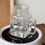 Square Glass Tumbler 620ml Pakistan – Modern Borosilicate Cup with Bamboo Lid, Handle and Straw for Coffee, Smoothies andIced Drinks