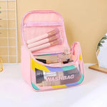 Squared Colored Transparent Makeup & Skincare Organizer Wash Bag