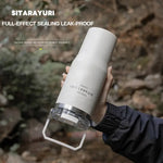900 ml leakproof stainless steel insulated coffee tumbler with straw and handle