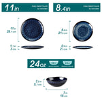  Blue Stoneware Dinner Set 12-Pcs | Kitchen & Dining | Stoneware