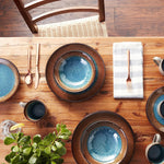  Blue Stoneware Dinner Set 12-Pcs | Kitchen & Dining | Stoneware