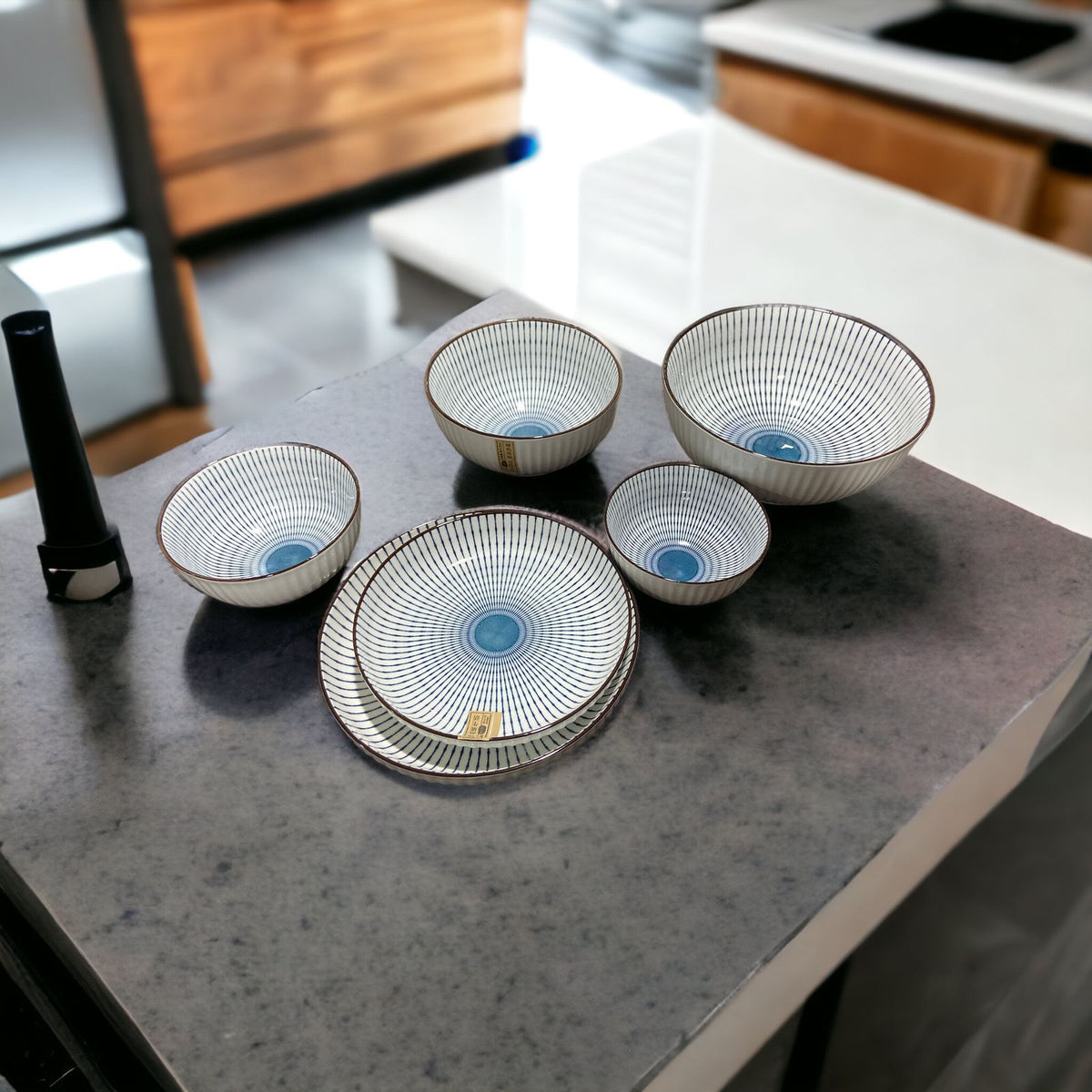 Stripe Design Ceramic Plates | Kitchenware - Home Hatch