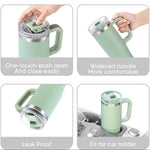 TYESO 40 oz stainless steel travel mug with handle and lockable lid – Home Hatch Pakistan