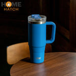 TYESO 40 oz stainless steel travel mug with handle and lockable lid – Home Hatch Pakistan