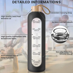 Time Stone 1000ml Borosilicate Glass Bottle with Silicone Sleeve & Bamboo Lid