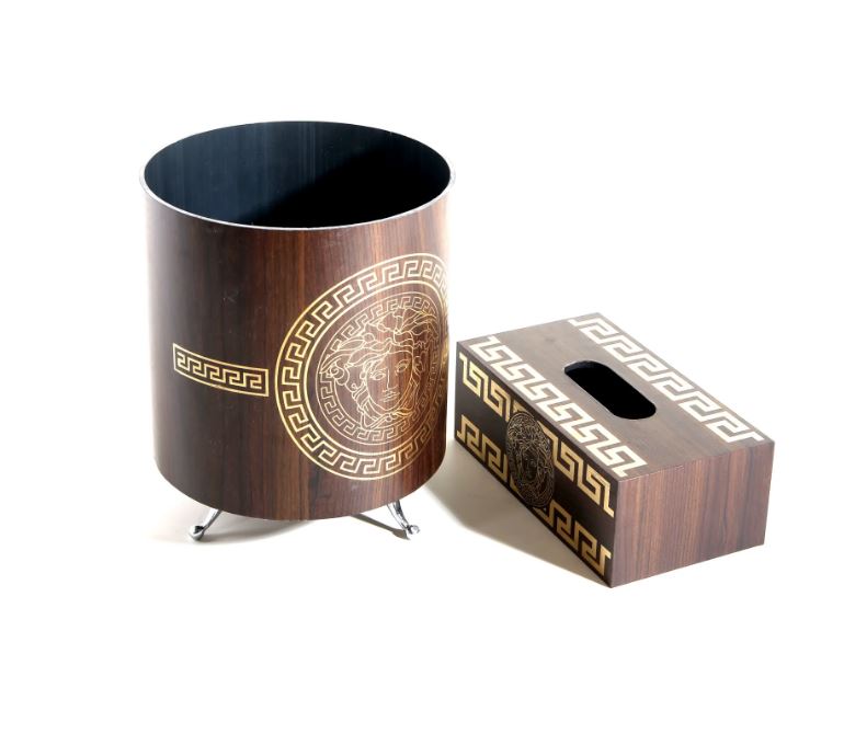 Luxury Brands Tissue Box & DustBin Set