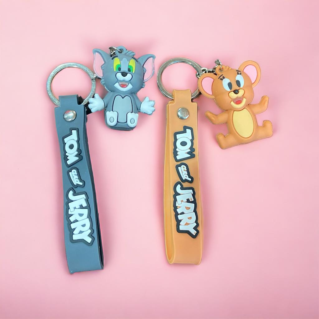 Tom & Jerry Character Key Chain With Strap | 2-Pcs
