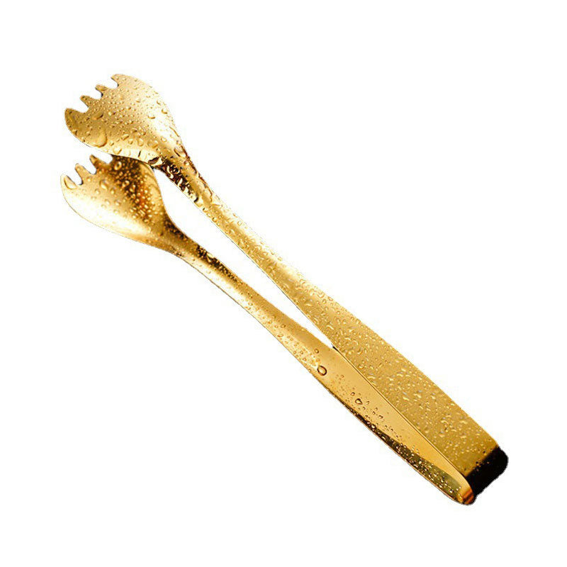 Gold Ice Cube Clip Steel Tong