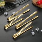 Gold Ice Cube Clip Steel Tong