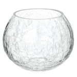 Transparent Cracked Round Glass Vase Bowl