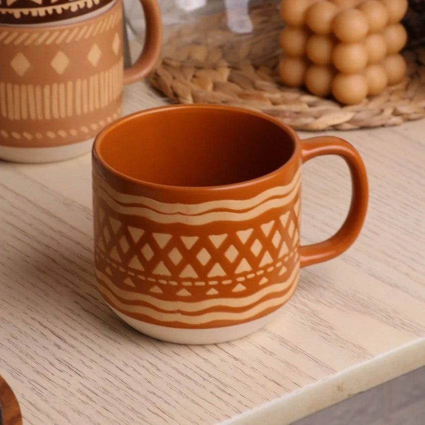 Tribal Pattern Ceramic Coffee Mugs