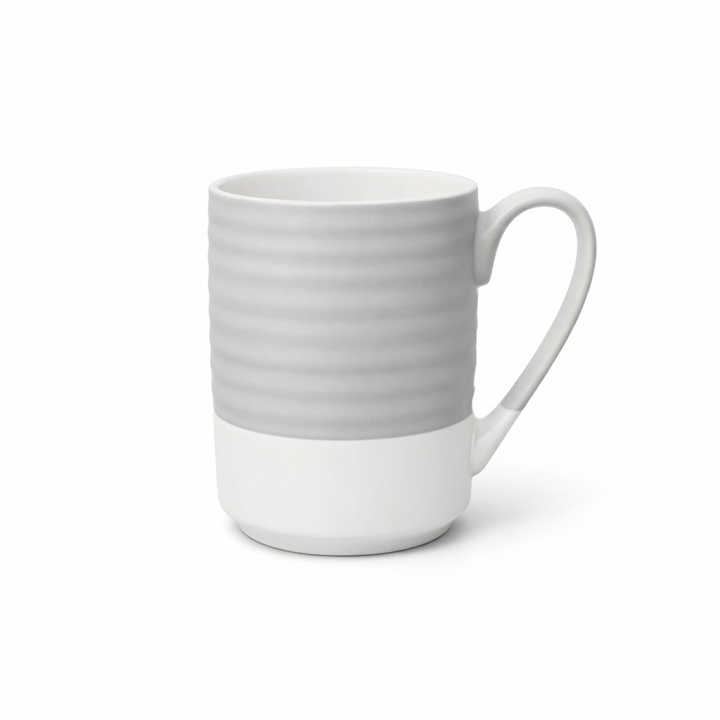 Two Tone Ribbed Ceramic Coffee Mug-Pastel Edition
