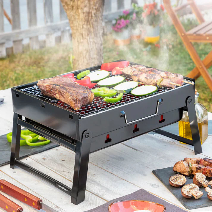 پورٹ ایبل اور ٹوٹنے والا BBQ گرل اور فائر پٹ مفت بیگ کے ساتھ