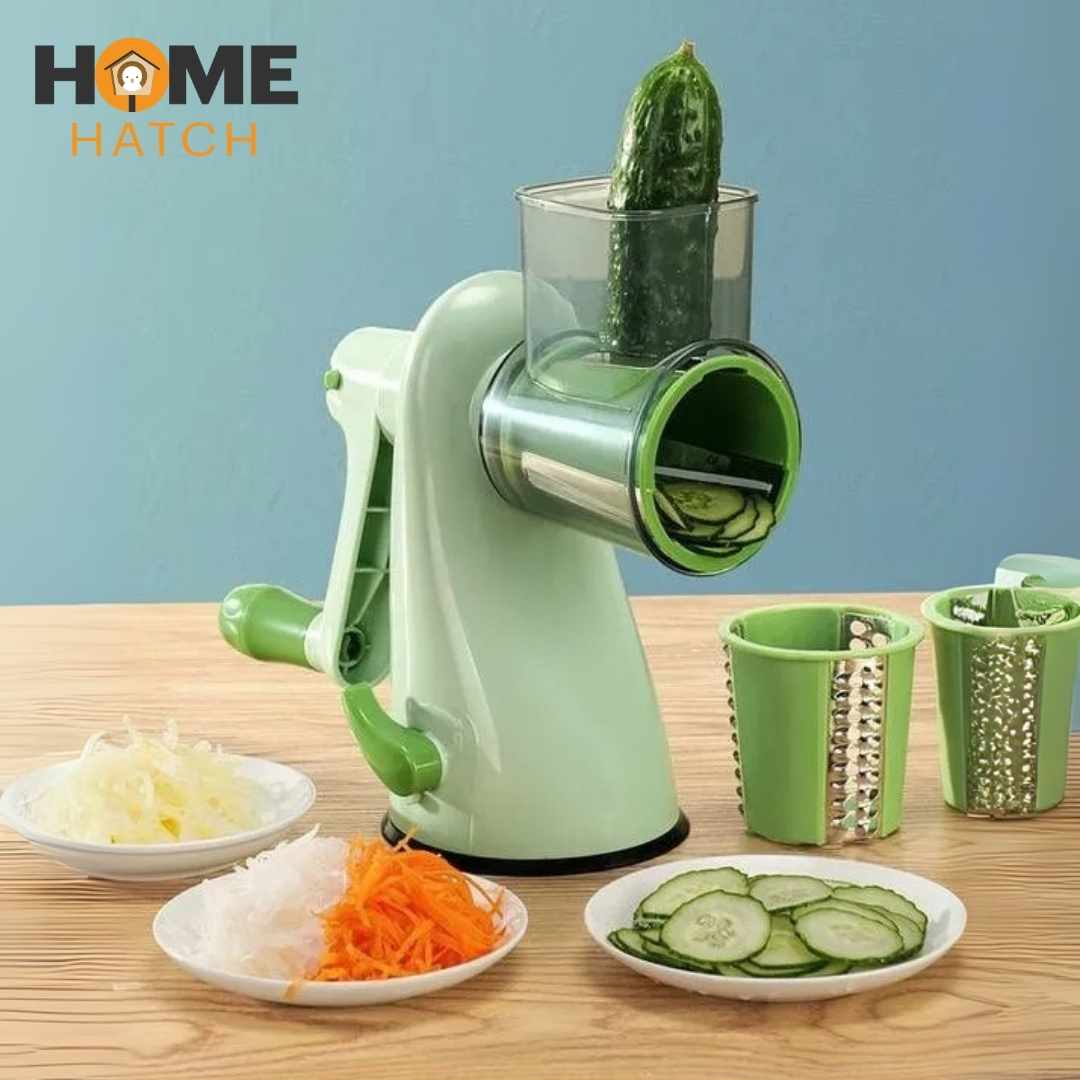 Vegetable Chopper – 3 Rotating Stainless Steel Blades